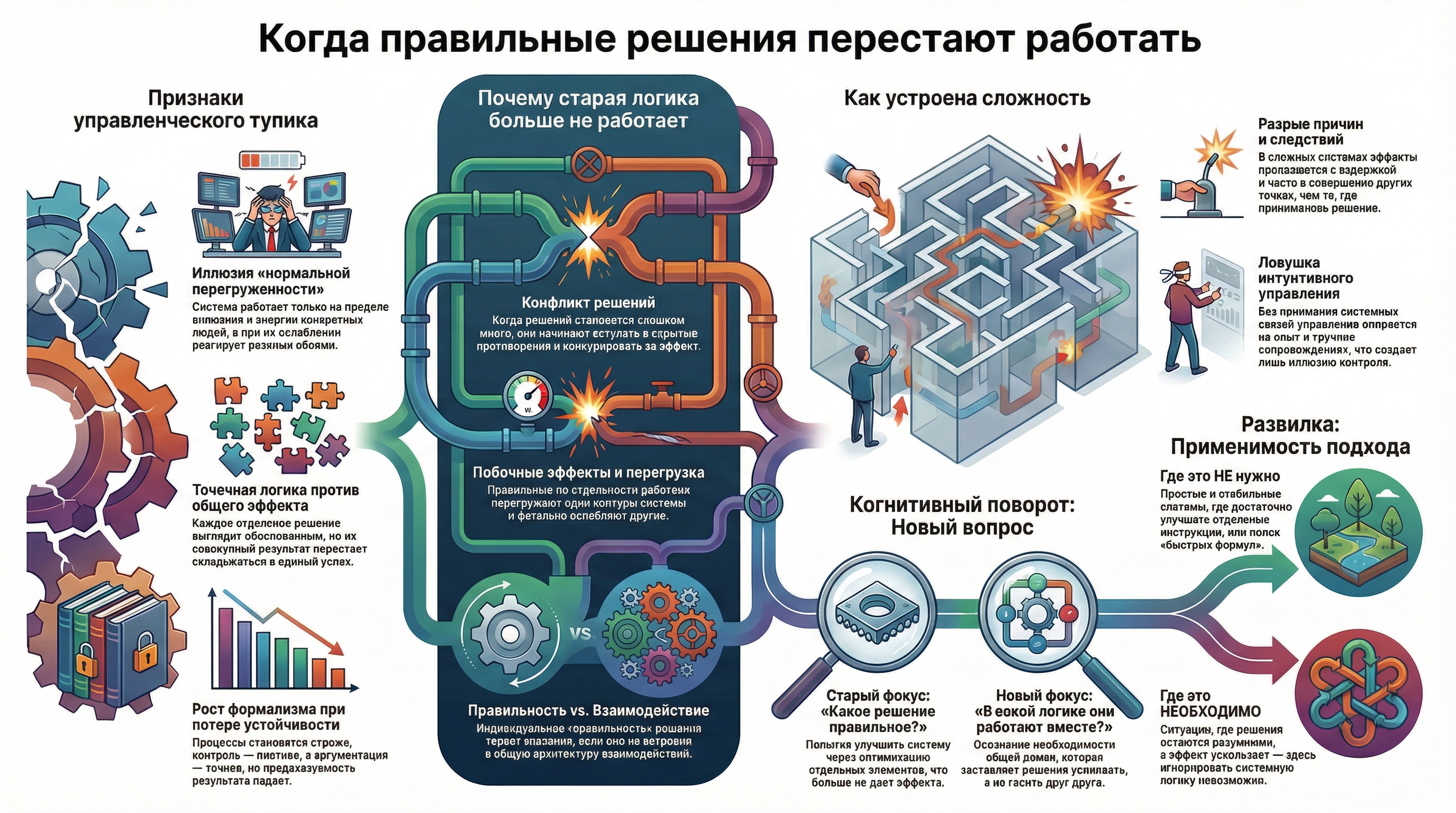 Предел управляемости решений в сложных системах